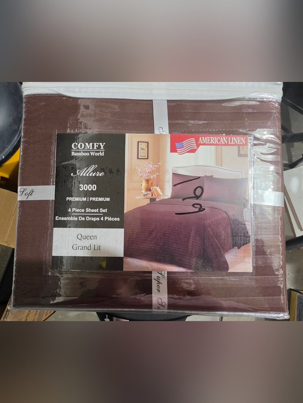 Allure 4-Piece Queen Sheet Set in Espresso